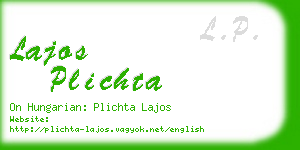 lajos plichta business card